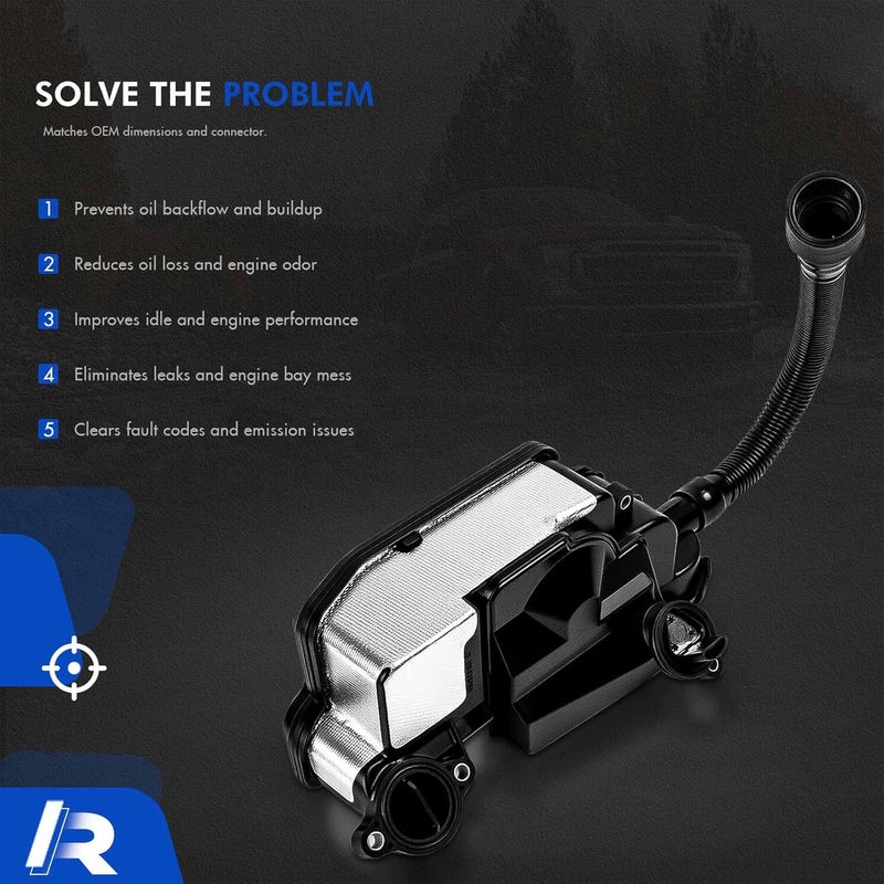 RHAOCZIYAUTO Air Oil Separator Assembly Fit for Ford F250 F350 Super Duty 2017-2019 6.7L Powerstroke Diesel - PCV CCV Vent Valve Engine Crankcase Replaces# FC3Z-6A785-F, FC3Z-6A785-D, FC3Z6A785F - without Sensor - Image 4